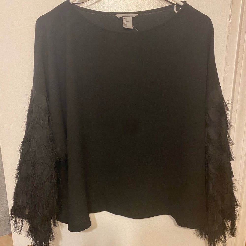 Cropped Blouse with peacock detailing on sleeves